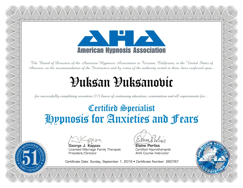 American Hypnosis Association – Hypnosis for Anxieties and Fears