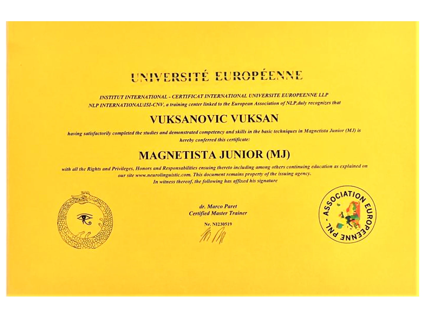 Université Européenne / ISI-CNV – Magnetista Junior